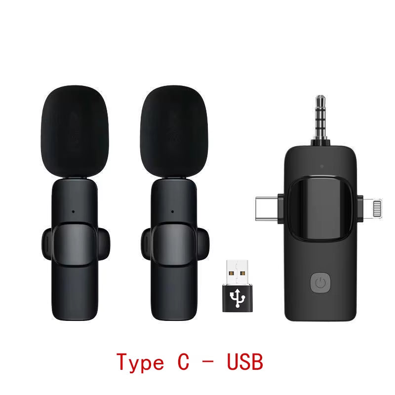 Wireless Microphone for Iphone Android Cameras Wireless Microphone for Live Interviews Noise Cancelling Lavalier Microphone