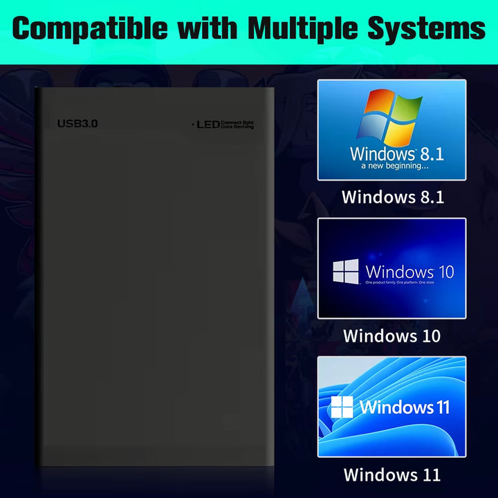 500G Game Hard Drive with 38000+Games for Xbox/Ps3/Ps2/Gamecube/Wii/Wiiu/Switch 3 System in 1 Plug&amp;Play Game Consoles for WIN PC